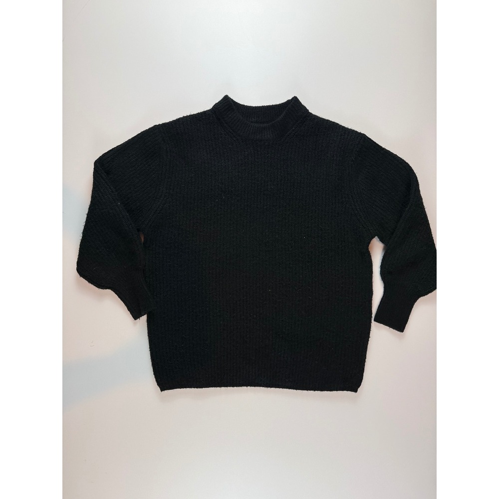 ASOS DESIGN‎ Maternity Black Ribbed Knit Crew Neck Sweater US 2 UK 6 EU 34